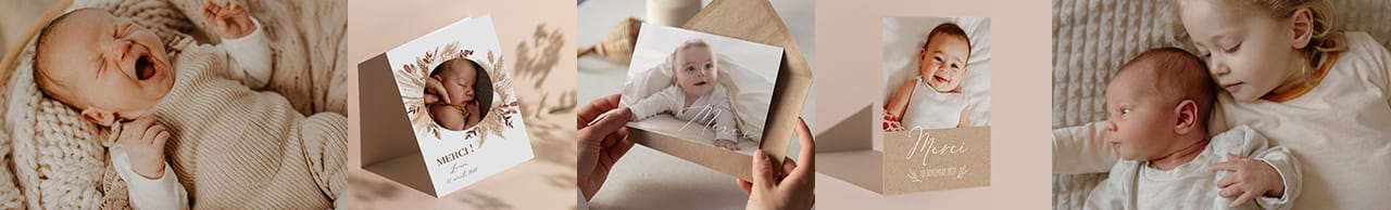 Carte remerciement naissance