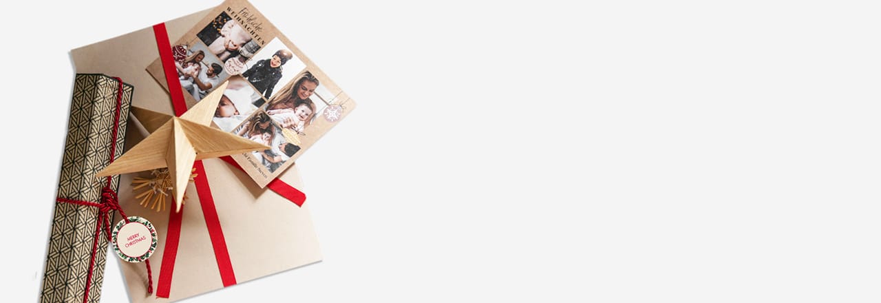 Geschenkanhänger mit Weihnachtskarte