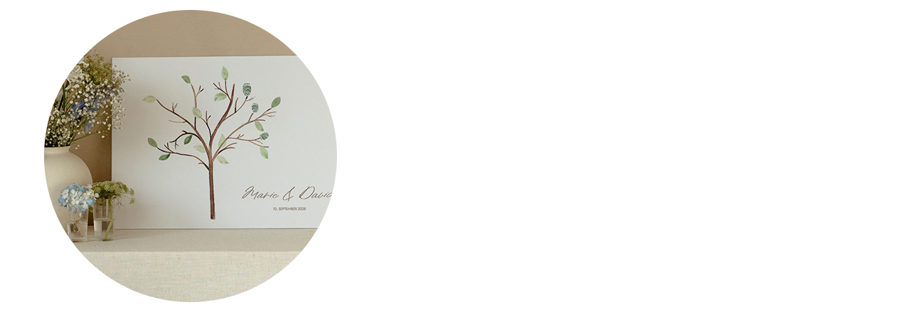 Fingerabdruck-Bild Baum zur Hochzeit