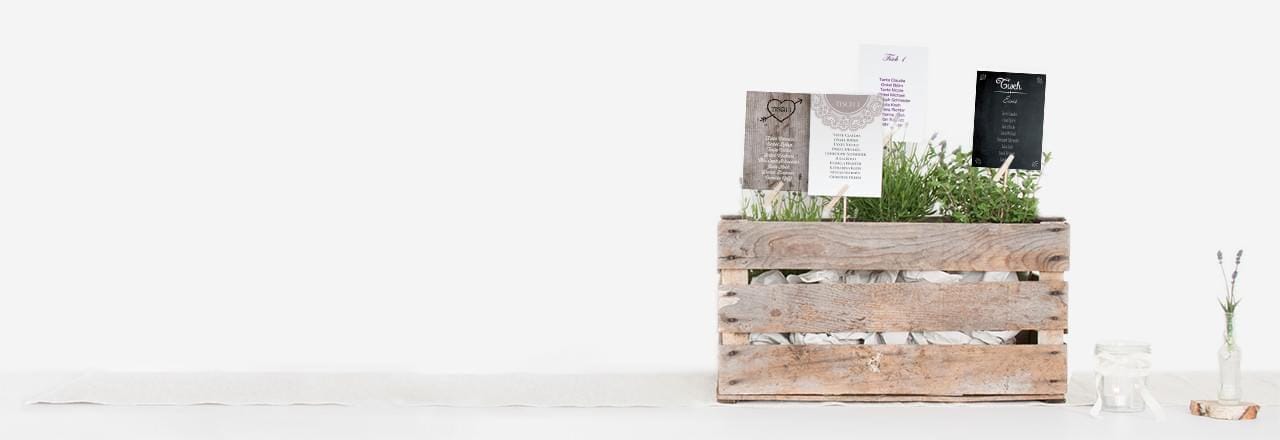 Beispielbild für kreativen Sitzplan im DIY-Stil