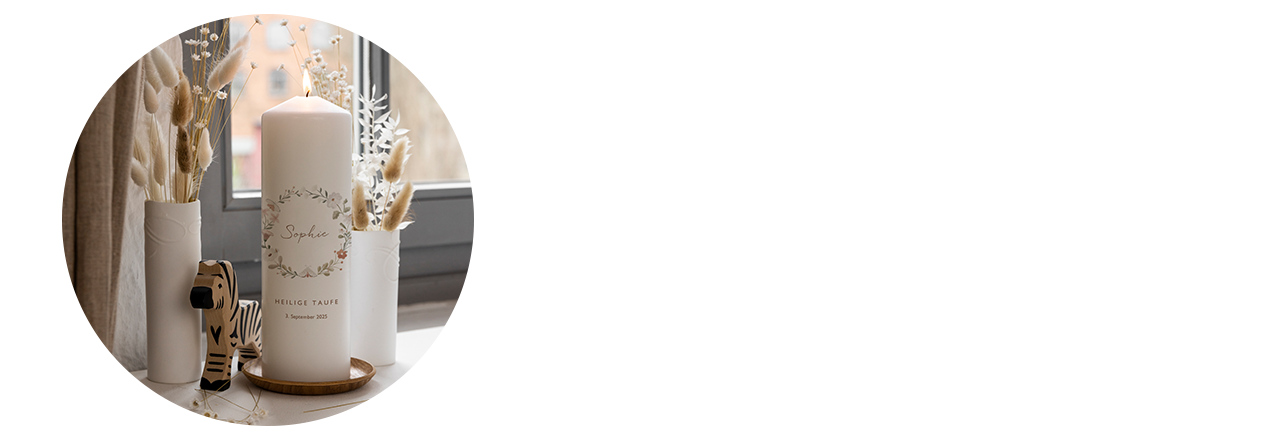 Seo Taufkerze personalisieren