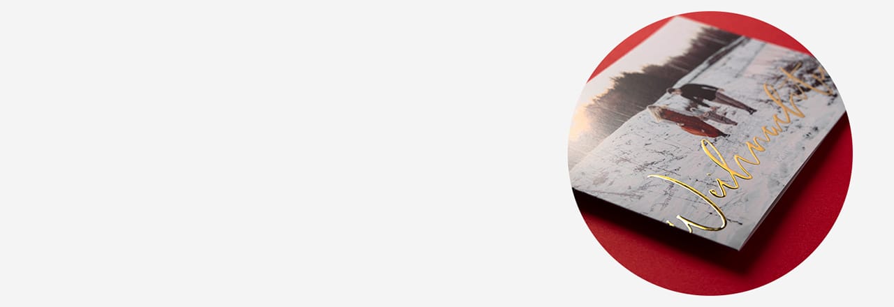 Weihnachtskarte mit hübscher Goldveredelung