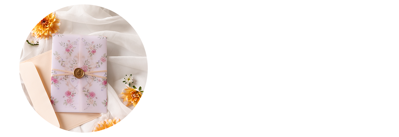 Hochzeitseinladungen mit orangen Blumen