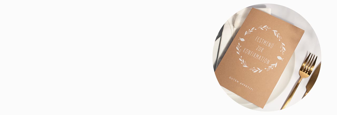 Konfirmation Menükarte Dekoration