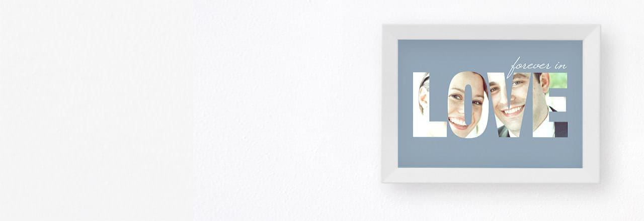 Wandbild Hochzeit mit Rahmen