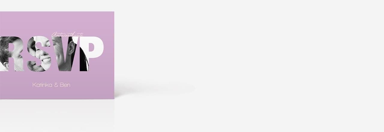 Beispielbild einer Antwortkarten zur Hochzeit