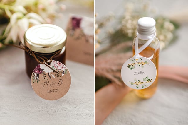 Étiquette avec ruban