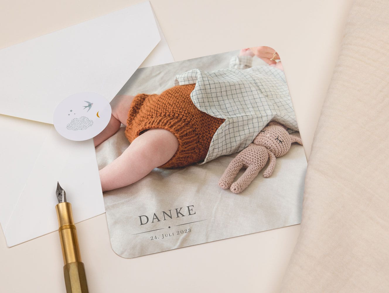 Dankeskarte Geburt Zarte Wolke: Dankeskarte Geburt Vorlage Kostenlos