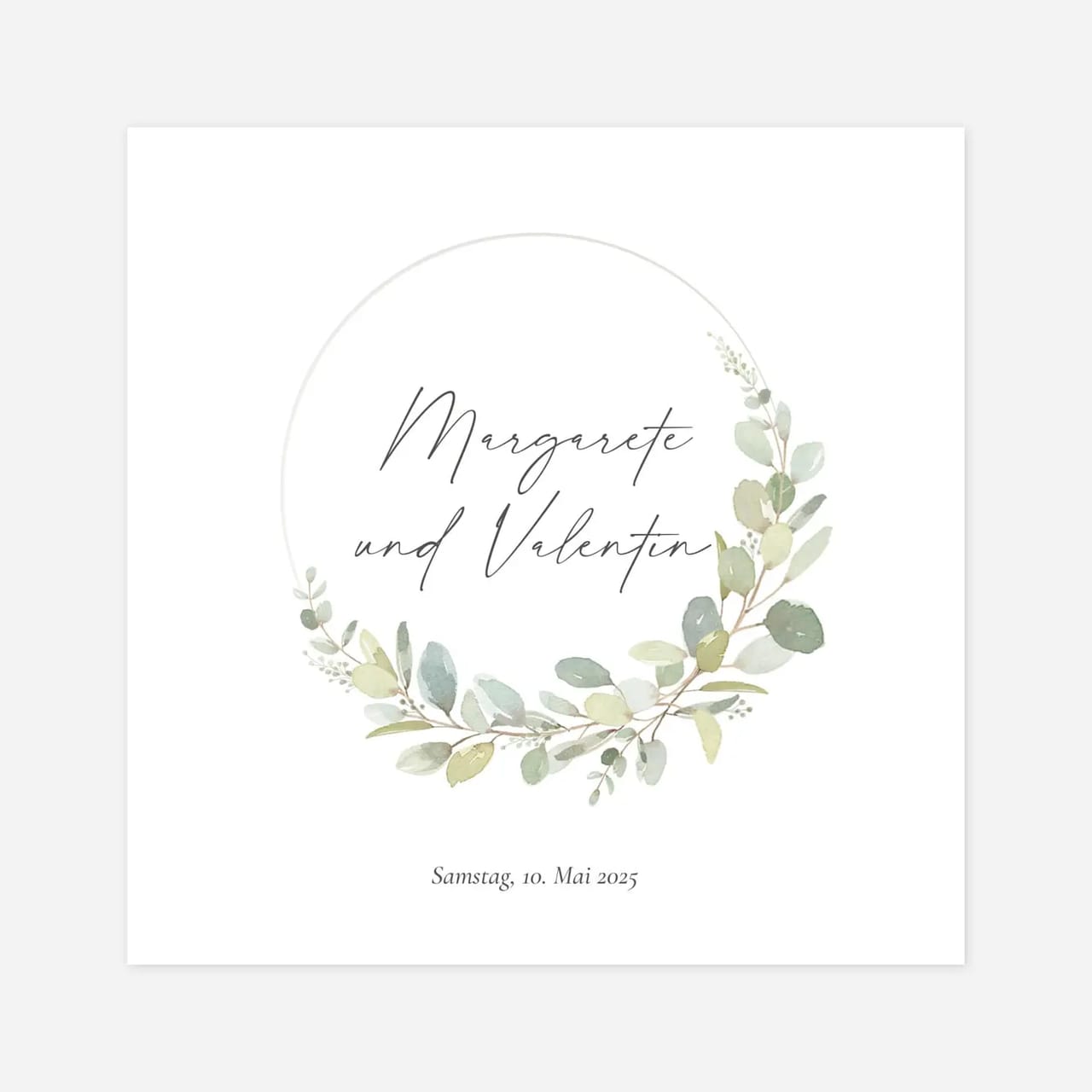 Hochzeitseinladung Eukalyptus Aquarell