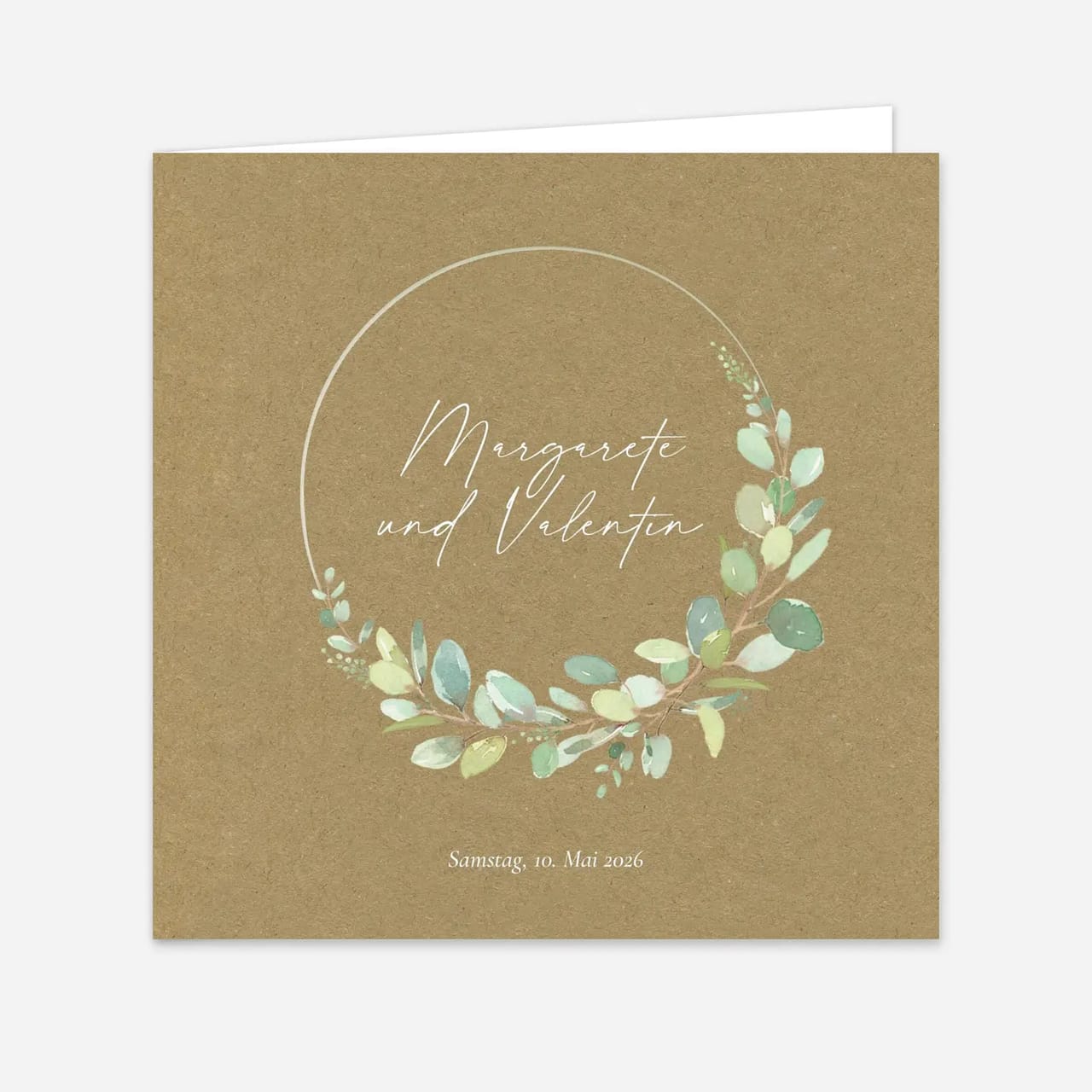 Hochzeitseinladungen Eukalyptus Aquarell