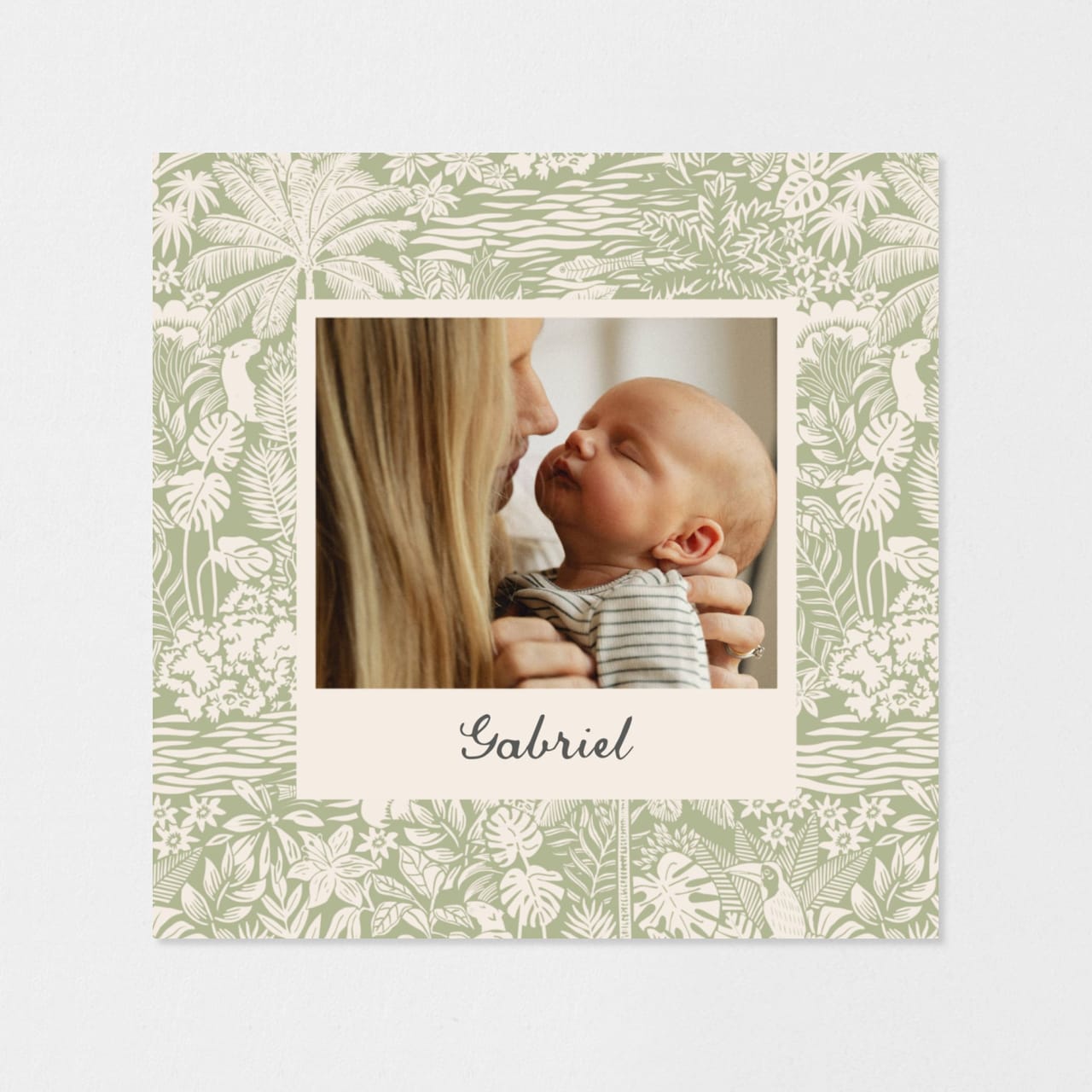 Faire-part de naissance Eden vert