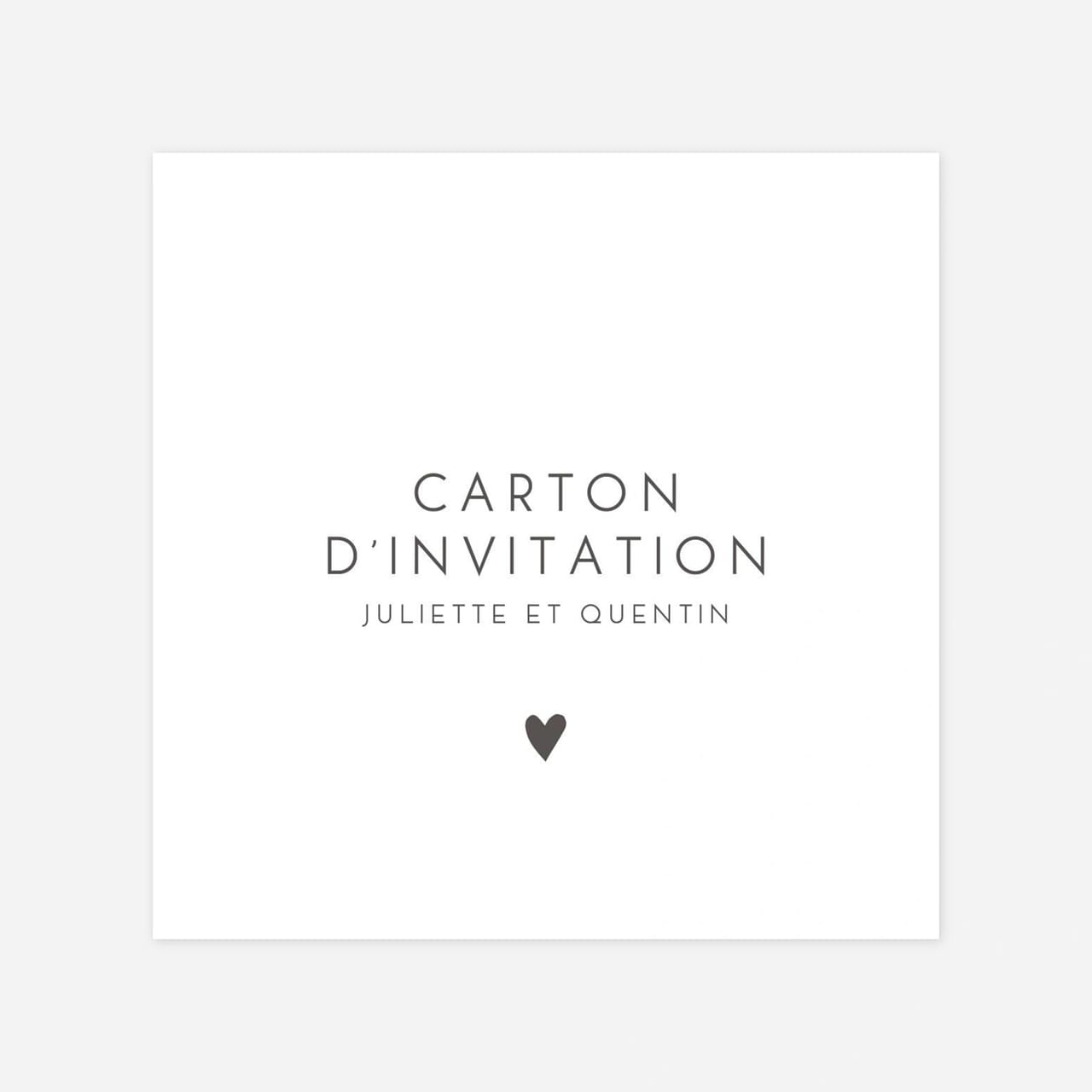 Carton d'invitation mariage Élégant coeur