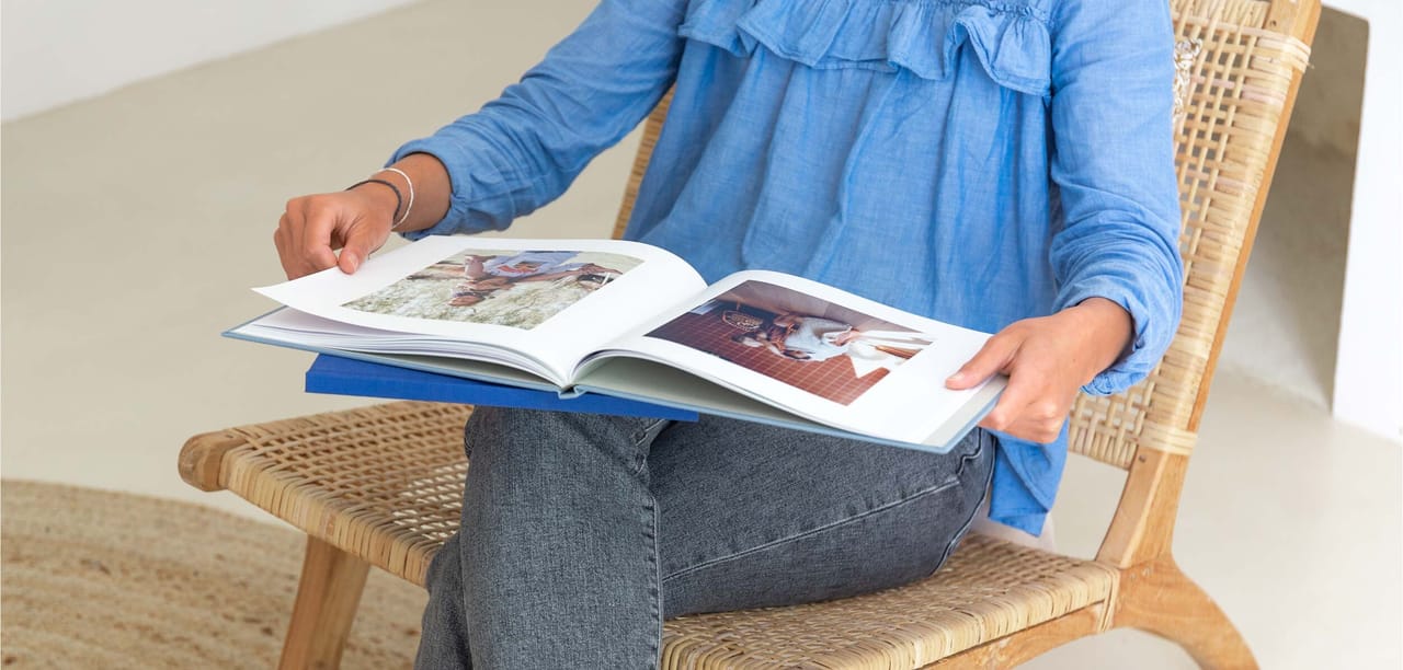Livres photos couverture tissu dorée