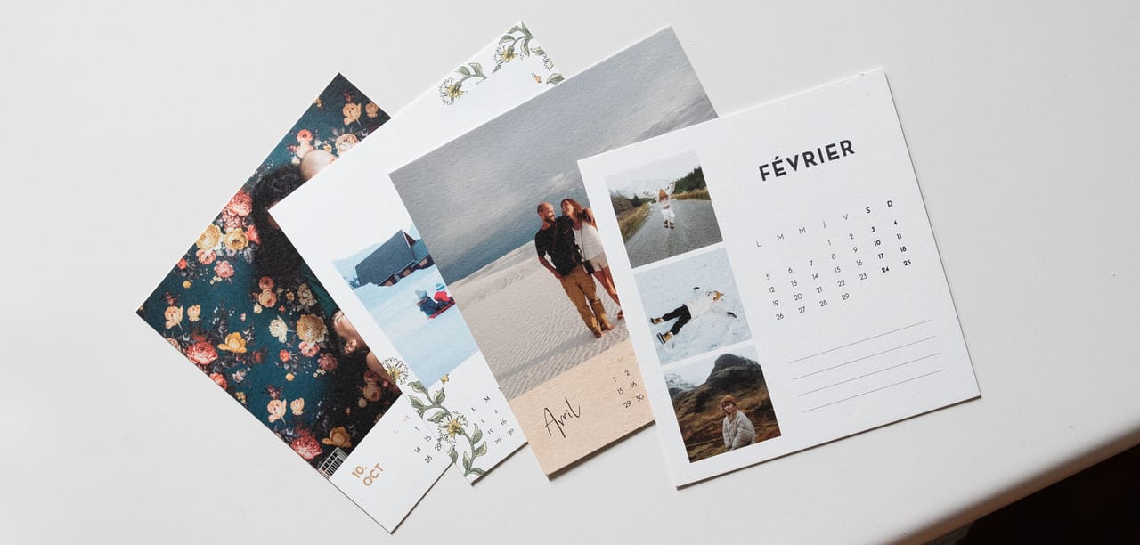 Design calendrier support bois