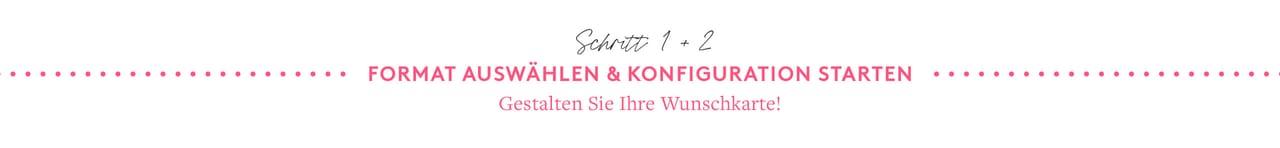 Schritt 1 und 2: Format auswählen und Konfiguration starten