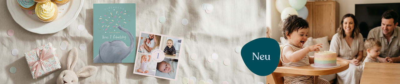 Einladungskarten zum 1. Geburtstag