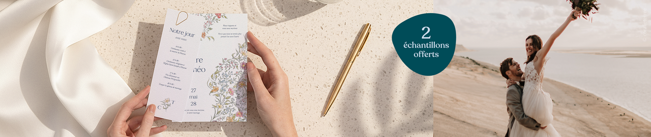 Faire-part mariage vintage - échantillons gratuits