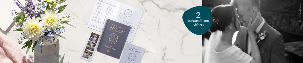 Faire-part mariage original - échantillons gratuits