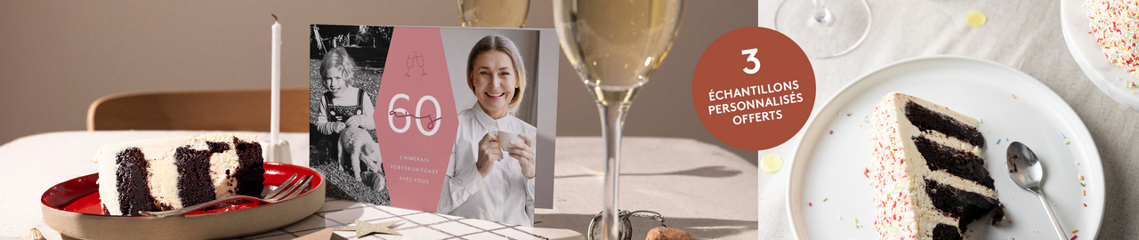 Cartes d’invitation anniversaire 60