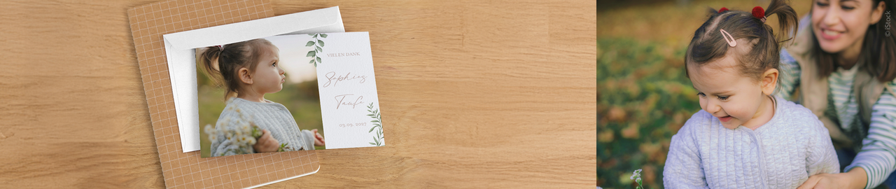 Danksagungskarten zur Taufe