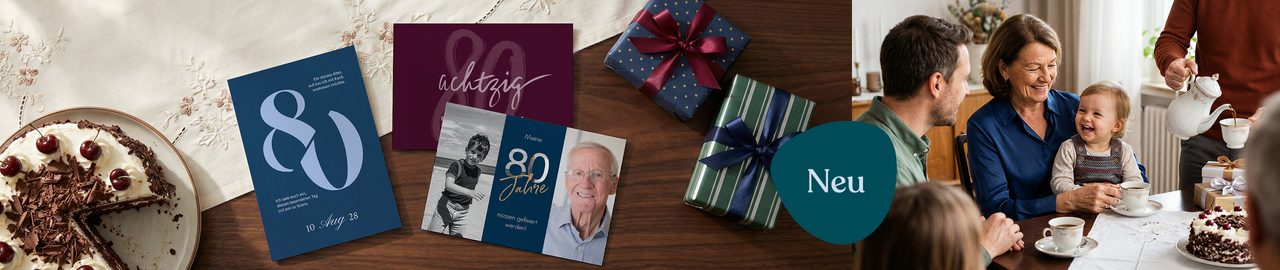 80. Geburtstagseinladungen