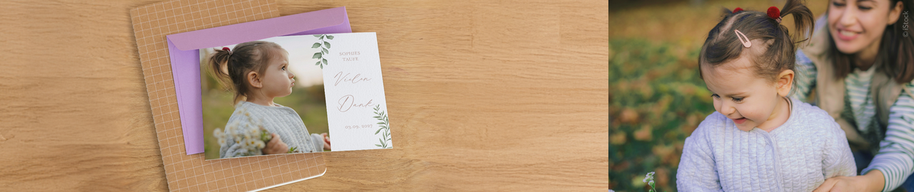 Danksagungskarten zur Taufe