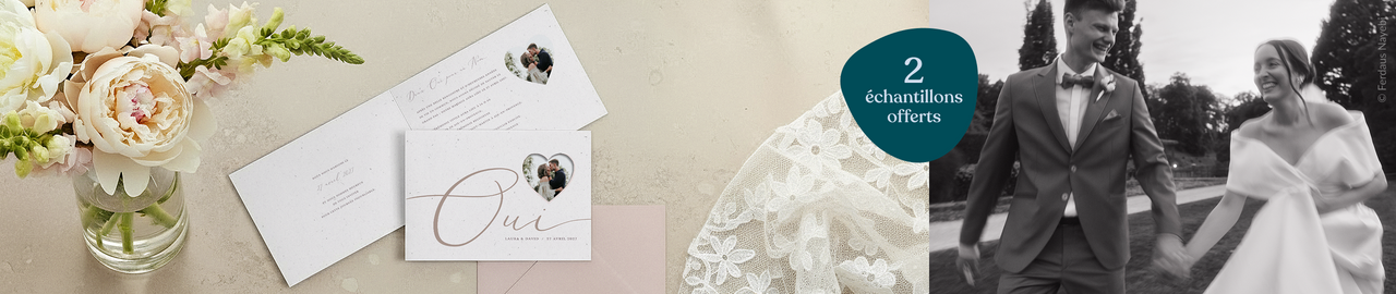 Faire-part mariage photo - échantillons gratuits