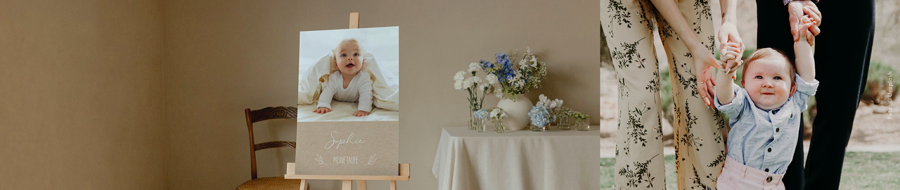 Willkommensschild zur Taufe