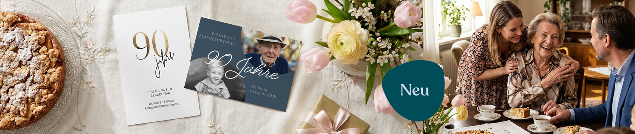 90. Geburtstagseinladungen