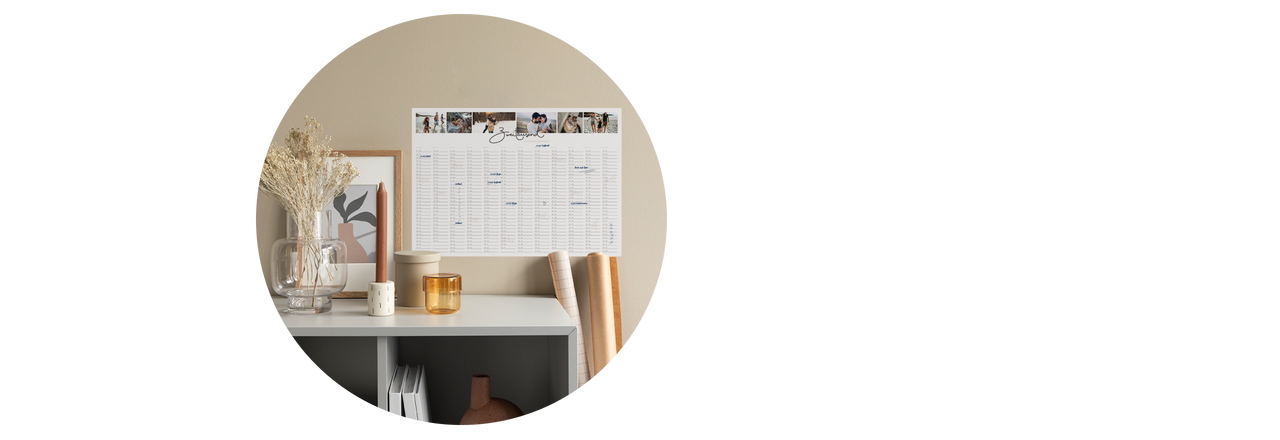 Jahresplaner an der Wand