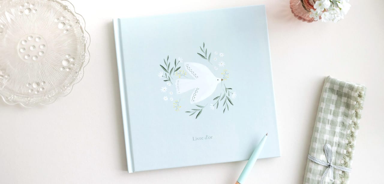 Livre d'or de baptême personnalisé