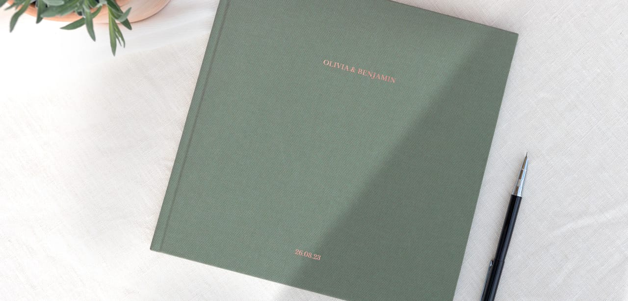 Livres d'or mariage couverture tissu