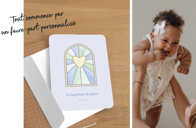 Papeterie invitation baptême