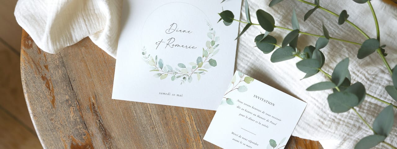 Carton d'invitation mariage original