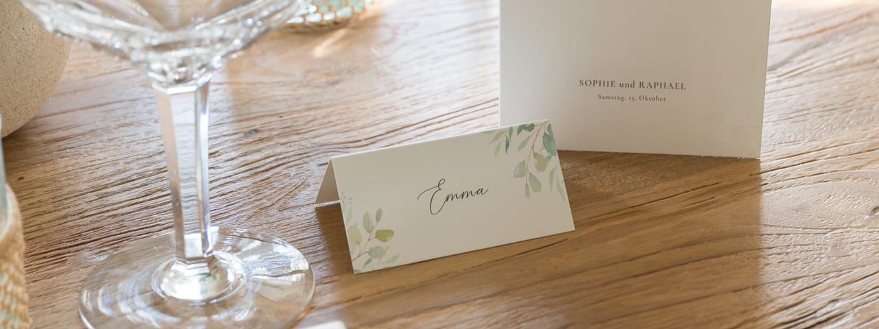 Platzkarten Hochzeit klassisch