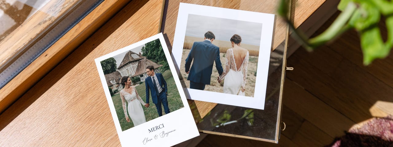 Carte de remerciement mariage fleur