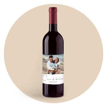 Étiquette bouteille avec photo