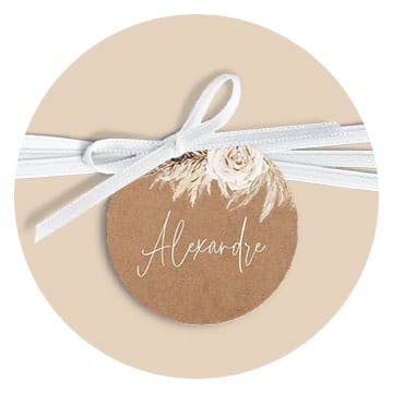 Marque-place étiquette ruban