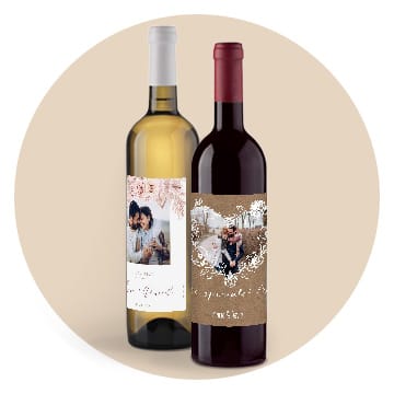 Autocollants de bouteille de vin de mariage d'impression personnalisée,  etiquette autocollante personnalisée avec photo bouteille de vin (40 Pcs,9  x