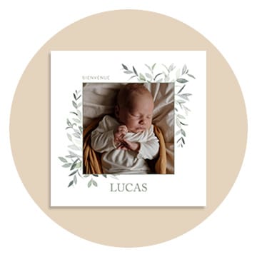 Faire-part naissance nature