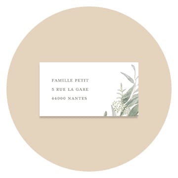 Étiquette destinataire