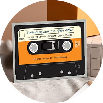 Einladungskarte Retro 