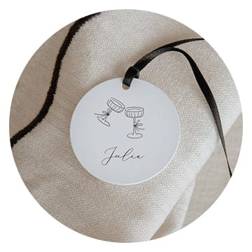 Étiquette avec ruban