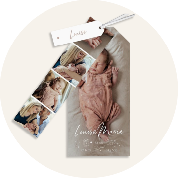 Faire-part naissance marque-page