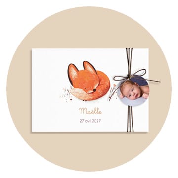 Faire-part naissance renard