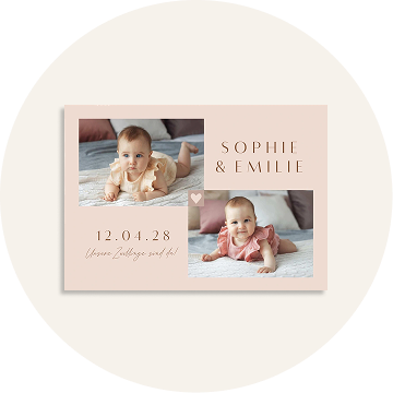 Geburtskarten Zwillinge