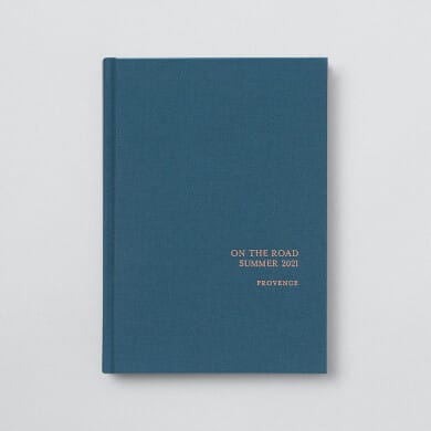 Carnet voyage tissu doré