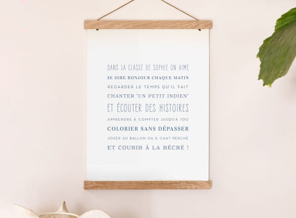 Affiche personnalisée cadeau maîtresse