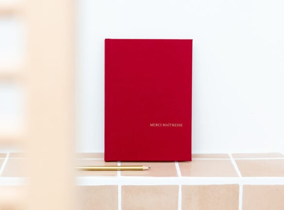 Carnet tissu cadeau maîtresse