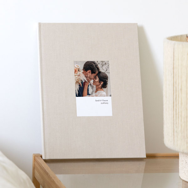 Album photo mariage tissu embossé